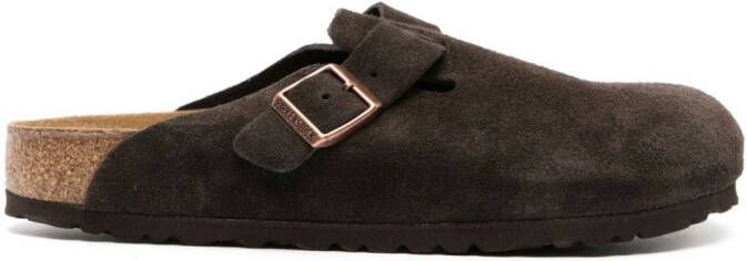 Birkenstock Boston suède sandalen Bruin