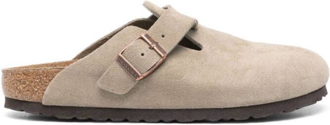 Birkenstock Boston suède sandalen Beige