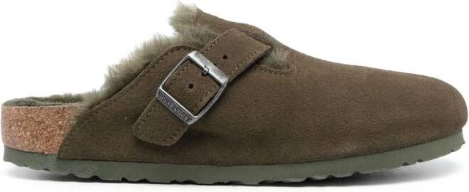 Birkenstock Boston VL suède slippers Groen