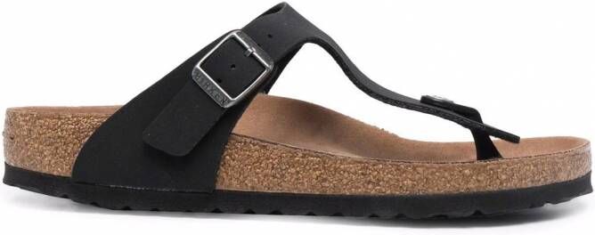 Birkenstock Gizeh Birko-Flor teenslippers Zwart