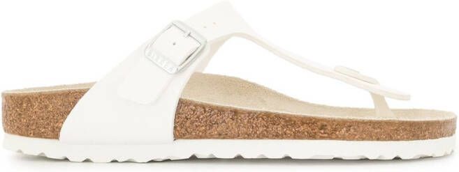 Birkenstock Gizeh BS sandalen van imitatieleer Wit