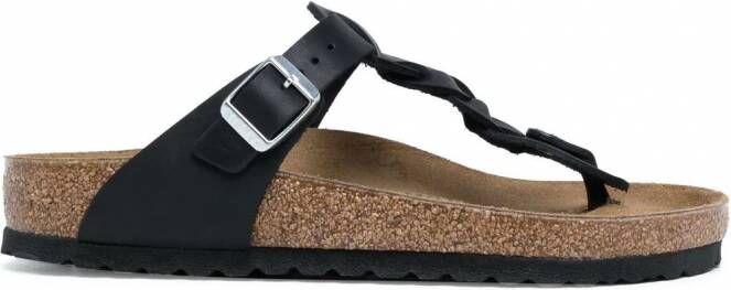 Birkenstock Gizeh gedraaide sandalen Zwart