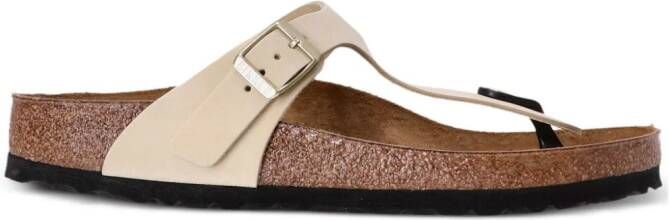 Birkenstock Gizeh leren teenslippers Beige