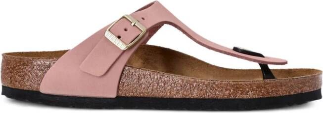 Birkenstock Gizeh leren teenslippers Roze