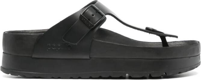 Birkenstock Gizeh papillio leren sandalen Zwart