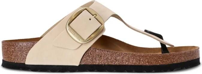 Birkenstock Gizeh sandalen met gesp Beige