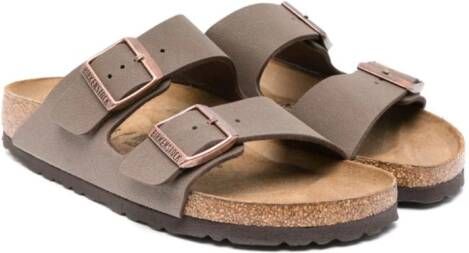 Birkenstock Kids Arizona leren sandalen Bruin