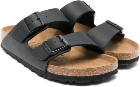 Birkenstock Kids Arizona leren sandalen Zwart