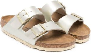 Birkenstock Kids Arizona metallic sandalen Goud