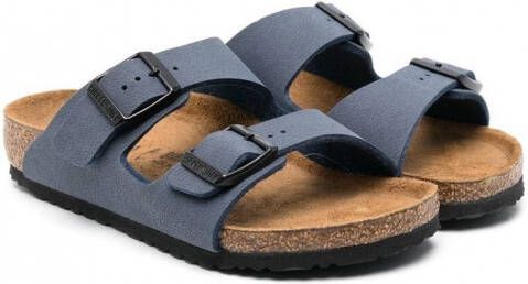 Birkenstock Kids Arizona sandalen met dubbele bandjes Blauw