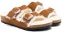 Birkenstock Kids Arizona sandalen met lammy afwerking Bruin - Thumbnail 1