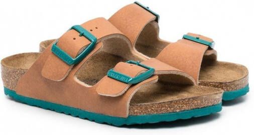 Birkenstock Kids Birko-Flor sandalen met bandjes Bruin