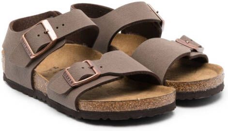 Birkenstock Kids Sandalen met gesp Bruin