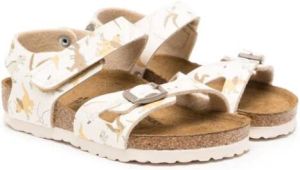 Birkenstock Kids Colorado sandalen met dinosaurusprint Wit