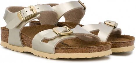 Birkenstock Kids Rio metallic sandalen Goud