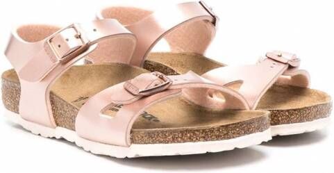 Birkenstock Kids Sandalen met metallic-effect Roze