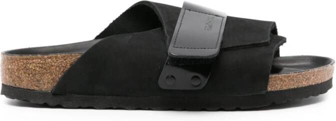 Birkenstock Kyoto suède sandalen Zwart