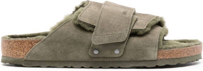 Birkenstock Kyoto suède slippers Groen