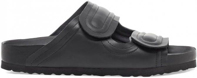 Birkenstock Larker sandalen met klittenband Zwart - Schoenen.nl