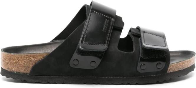 Birkenstock Leren slippers Zwart