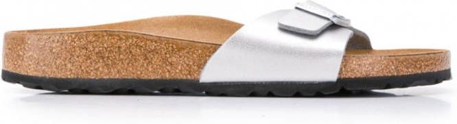 Birkenstock Madrid geoliede sandalen Zilver