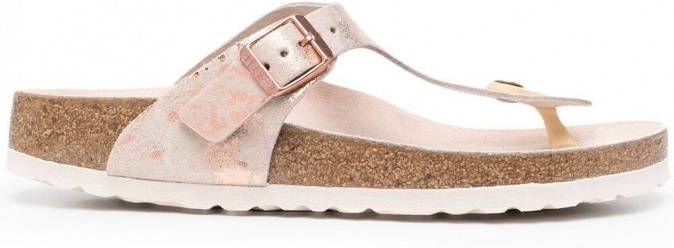 Birkenstock Teenslippers met marmerprint Roze