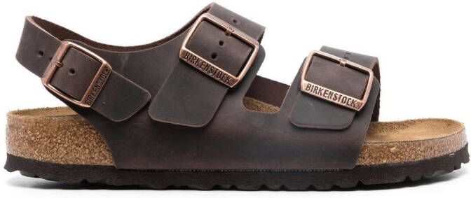 Birkenstock Milano sandalen met gesp Bruin