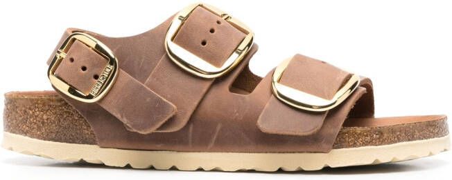 Birkenstock Milano slingback sandalen met gesp Bruin