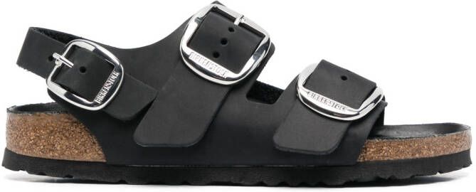 Birkenstock Milano slingback sandalen met gesp Zwart
