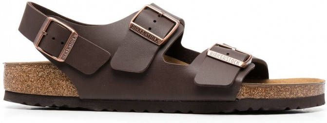 Birkenstock Milano sandalen met gesp Bruin