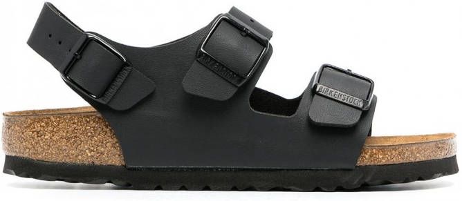 Birkenstock Milano sandalen met dubbele gesp Zwart