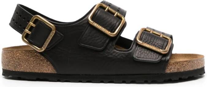 Birkenstock Milano leren sandalen Zwart