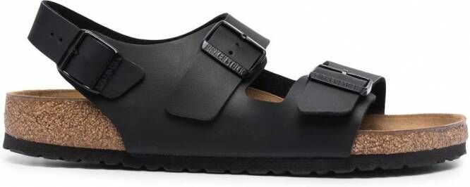 Birkenstock Milano sandalen met dubbele bandjes Zwart