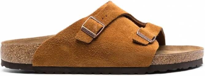 Birkenstock Zürich suède sandalen Bruin