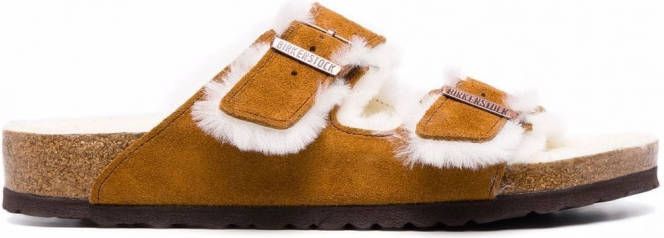 Birkenstock Lammy sandalen Bruin