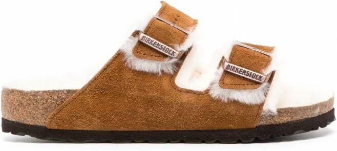 Birkenstock Lammy sandalen Bruin