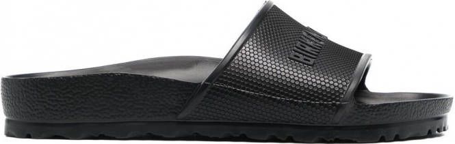 Birkenstock Slippers met logo-reliëf Zwart
