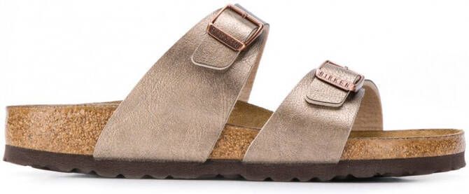 Birkenstock Sydney sandalen met gesp Metallic
