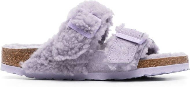 Birkenstock Teddy Split slippers met gespen Paars