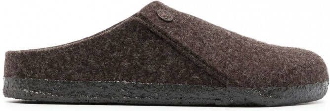 Birkenstock Zermatt wollen slippers Bruin