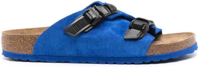 Birkenstock Zurich Tech suède slippers Blauw