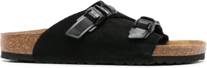 Birkenstock Zürich Tech suède slippers Zwart