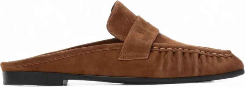 BLACK SUEDE STUDIO Gabby suède platte muiltjes Bruin