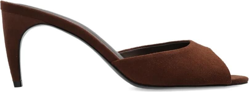 BLACK SUEDE STUDIO Jazz sandalen met gewelfde hak Bruin