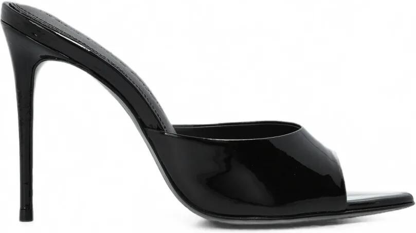 BLACK SUEDE STUDIO Jazz sandalen met lakafwerking Zwart