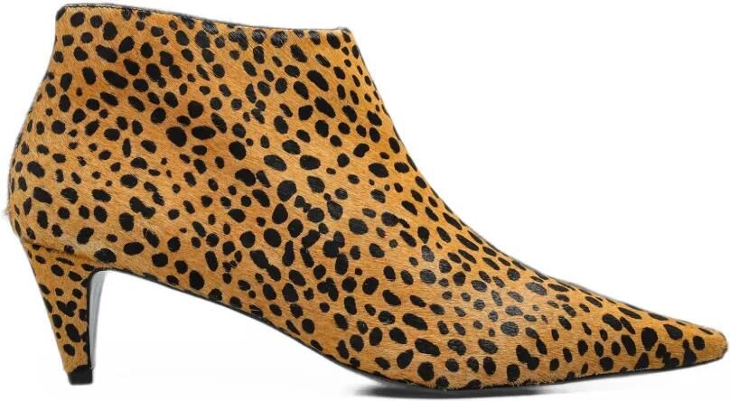 BLACK SUEDE STUDIO Kora leopard-print ankle boots Beige
