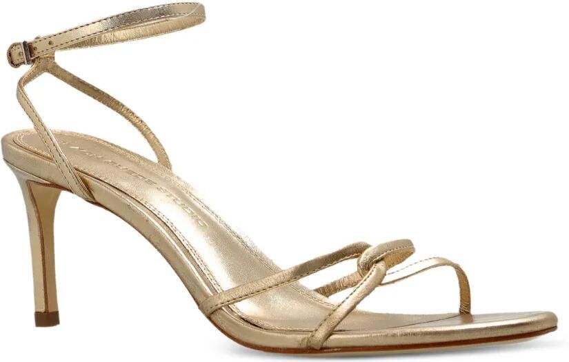 BLACK SUEDE STUDIO Miley leren sandalen met geknoopt detail Goud - Foto 4