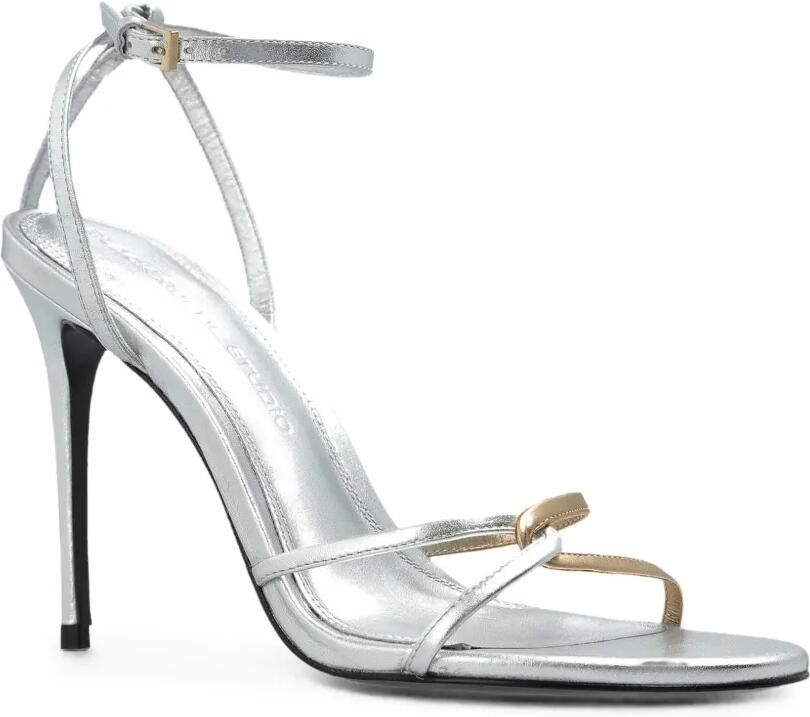 BLACK SUEDE STUDIO Miley leren sandalen Zilver - Foto 4