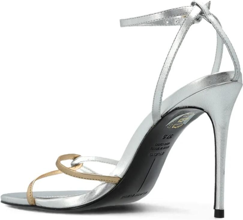 BLACK SUEDE STUDIO Miley leren sandalen Zilver - Foto 3