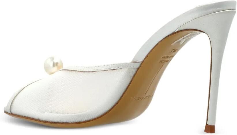BLACK SUEDE STUDIO Sadie sandalen met hak en verfraaid met parels Wit - Foto 3